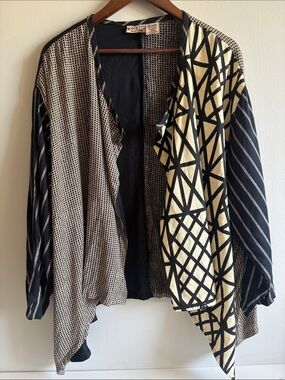 Nefertiti Collection Mixed Print‎ Draped Cardigan Size 22